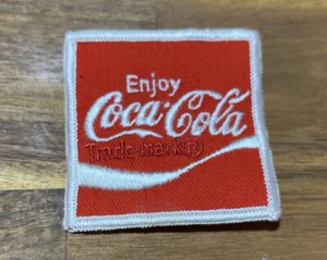 Enjoy Coca Cola Coke Authentic Vintage Embroidered Patch Red & White Square 2.5" - Picture 1 of 4