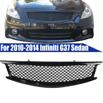 Parrilla de parachoques delantera negra brillante Fit Infiniti G37 2010-2014 sedán estilo Skyline Foto 1 de 4