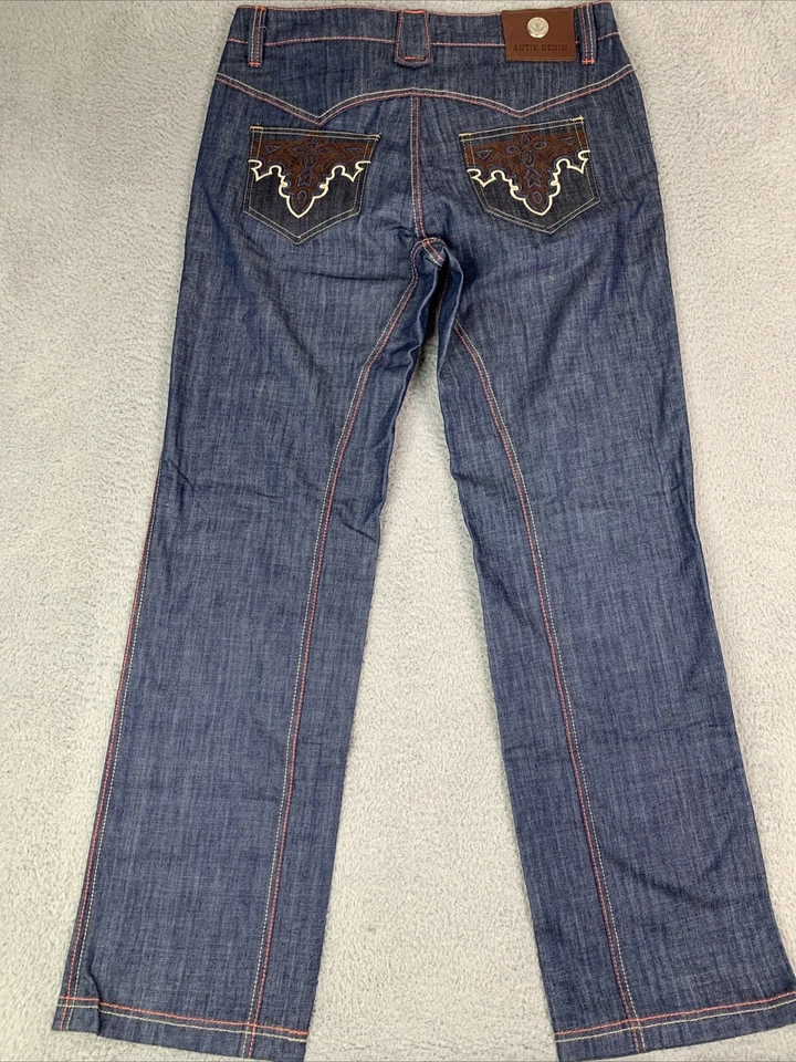 Jeans ANTIK para hombre talla 35 personalizados bordados e hilo hechos a mano Western Denim Jeans Foto 1 de 4