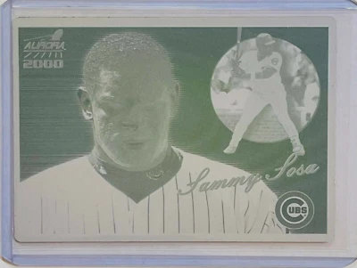 1/1 SAMMY (Mikey) SOSA 2000 PACIFIC AURORA CARD #27 PRINTING PLATE CHICAGO CUBS - Image 1 of 2