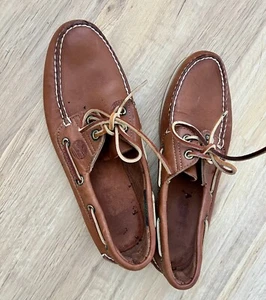Timberland Herren braun Leder Krawatte Boot Deck Schuhe Größe 7 (Damen 9) - Bild 1 von 9