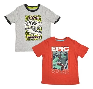 Boys Size 6 Dinosaur Racecar 2-Pack T-Shirt Short Sleeve Tee Bundle T-Rex Dino - Picture 1 of 3