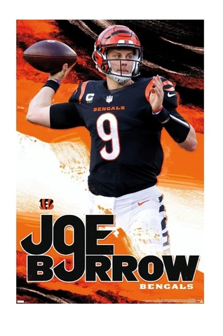 Joe Burrow GUNSLINGER Cincinnati Bengals QB NFL Football 22x34 POSTER Cover