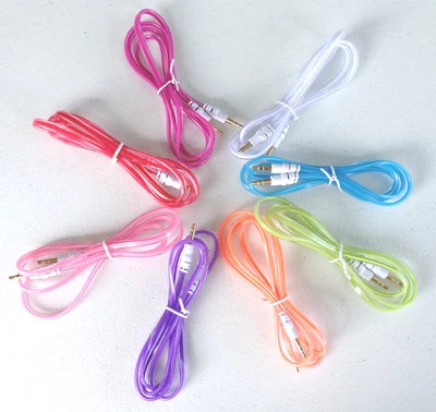 FLAT 3.5mm audio stereo aux auxiliary male cable jack FOR pc ipod iPhone 4s 5c 6 - Image 1 of 4