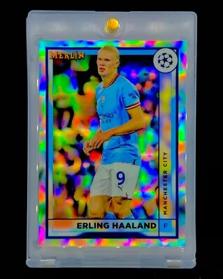 Tarjeta de fútbol óptica ERLING HAALAND REFRACTOR PARALELO PLATEADO Topps - MAN CITY Foto 1 de 4