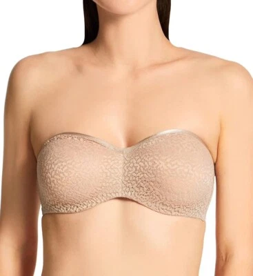 Nuevo con etiquetas Sujetador DKNY Moderno de Encaje Sin Forro Sin Tirantes Talla 34B Champagne Con Aros DK4025  Foto 1 de 4