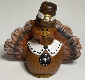Estatuilla de peregrino de pavo de acción de gracias de colección de cerámica - Imagen 1 de 6