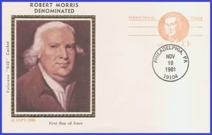 USA3 #UX93 U/A COLORANO SEDA FDC Robert Morris - Imagen 1 de 1