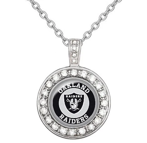 Oakland Raiders Throwback Womens 925 Sterling Silver Necklace Football D18 Cover