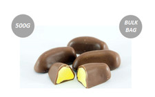 500G BULK BAG MILK CHOCOLATE COATED CANDY BANANAS 