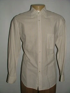 MENS PAL ZILERI DRESS SHIRT SIZE 17 35 MADE IN ITALY WHITE PURPLE BEIGE  #140 - Picture 1 of 5