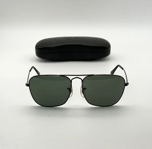 Occhiali da sole Bausch & Lomb Ray-Ban Caravan neri 58 vintage USA - Foto 1 di 8
