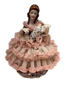 Dresden Karl Heinz Klette Mother W/Child Porcelain Lace Figurine Made In Germany - Picture 1 of 14