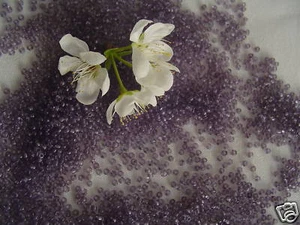 Cuentas de semillas transparentes de amatista francesa antiguas 11/0/1 oz - Imagen 1 de 1