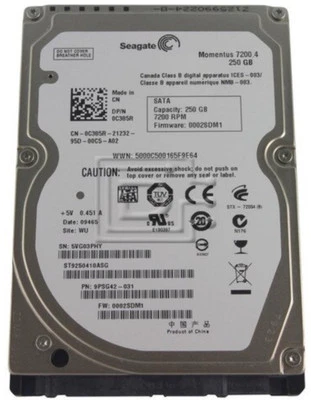Seagate 250gb Internal Hard Drive  - Image 1 of 2