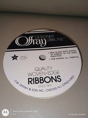 Cintas de diseñador Offray - Negro Dbl cara satinada 1/8"/3 mm - 30 yardas/27,4 m - Nuevas de colección Foto 1 de 4