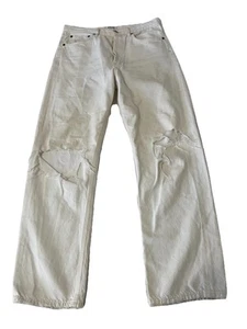 Agolde Riley Jeans Womens 28 White Riley Crop High Rise Button Fly Straight Leg - Picture 1 of 8