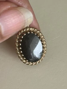 VINTAGE GOLD FILLED BLACK ONYX  PENDANT 1/20 12K GF Oval - Picture 1 of 7