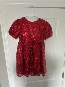 CAT & JACK GIRLS RED SEQUIN PARTY DRESS SIZE 8 - Picture 1 of 2