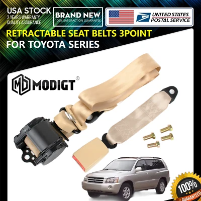 Cinturón de seguridad ajustable retráctil beige de 3 puntos para Toyota 4Runner 1998-2019 Foto 1 de 4