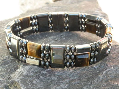 Выберите 1 из 13 тройной магнитный браслет терапия гематитом и драгоценными камнями - Изображение 1 из 4