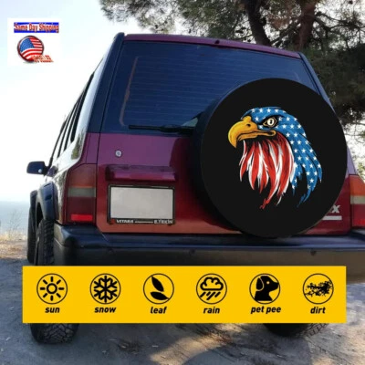 Protetor solar PVC couro azul águia tampa de pneu sobressalente 17” para Toyota RAV4 Suzuki - Imagem 1 de 4