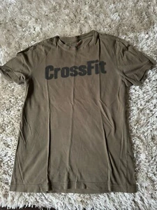 Reebok CrossFit T Shirt Training Gym Size Small Chest 36-38” Khaki - Picture 1 of 3