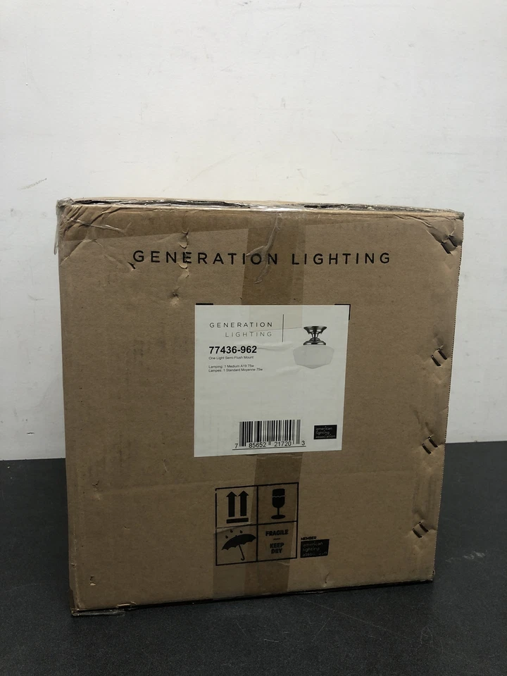 Gen Lighting 77436-962 Academy 11,5 pulgadas Montaje semi-al ras de níquel cepillado de 1 luz  Foto 1 de 3