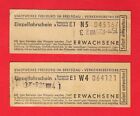 2 niemieckie bilety autobusowe/tramwajowe - Stadtwerke Freiburg im Breisgau - Schwarzforest lata 60.