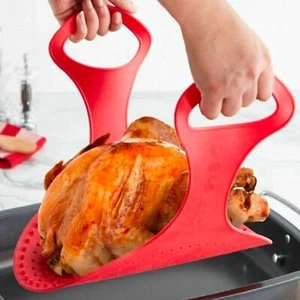 Reusable Non Stick Silicone Oven Safe Chicken Christmas Turkey Meat Lifter - Picture 1 of 5