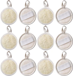 Natural Loofah Gentle Exfoliating Face Scrubber (12 Pack) - Organic Facial Clean - Picture 1 of 12