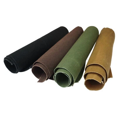 Waterproof 16OZ Waxed Canvas 100% Cotton By The Yard in Black/ Coffee/ Khaki - Image 1 of 4