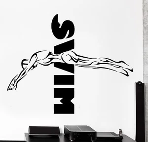 Wall Sticker Swim Swimmer Swimming Jumping Sport Vinyl Decal (z2990) - Picture 1 of 3