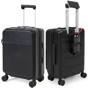Luggage Suitcase Carry On Hard Side TSA Lock Front Opening Extra Space 20" - Picture 1 of 11