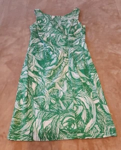 Jonathan Martin Green White floral Dress Women Sz 8 Sleeveless Zip back - Picture 1 of 8