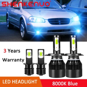 Per Nissan Maxima 2000-2001 H4 Fari LED H3 Kit Lampadine Nebbia 8000K US - Foto 1 di 12