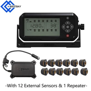 Truck Systems Tire Pressure Monitor Tpms W/12 Flow Thru Sensors - Foto 1 di 15