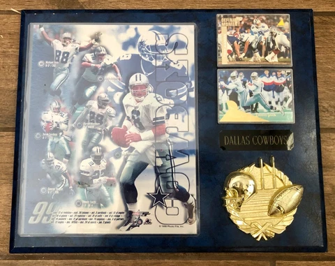 Vintage Dallas Cowboys 1999 NFL Plaque Troy Aikman Emmitt Smith Photo File, Inc Cover