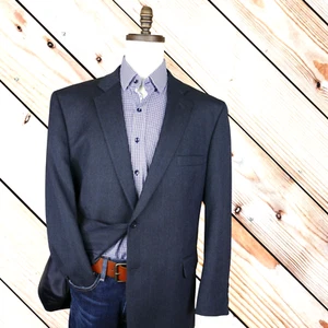 Stafford Sport Coat Blazer Mens 48R Blue Wool 2 Button Classic Fit - Picture 1 of 19