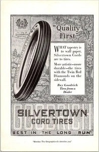 PRINT AD 1919 Goodrich Silvertown Cord Tires Tapestry Art 6.5 x 10 - Picture 1 of 3