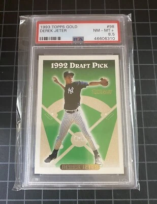 DEREK JETER ROOKIE RARE Topps GOLD Card #98 (PSA 8.5) Beautiful Card (Mint+) - Image 1 of 4