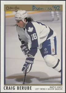 1991-92 Craig Berube Toronto Maple Leafs O-Pee-Chee Premier Hockey Card #47 - Picture 1 of 2
