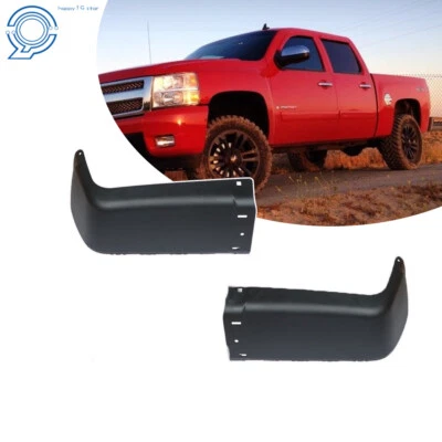 For Chevrolet Silverado 3500 HD 2007-2014 Rear Bumper End Caps Set Painted Black - Imagem 1 de 4