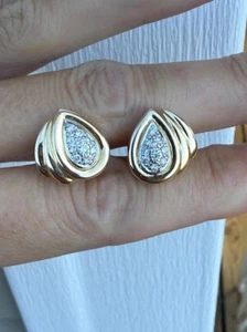Beautiful 0.50Ct Round Cut Moissanite Stud Earring In Solid 14K Yellow Gold - Picture 1 of 4