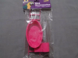 Pet King Colorful Red Bird Accessories Ladder Bath Feeder Pet Cage NEW! - Picture 1 of 2