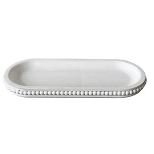 dwellington Wooden Farmhouse Decorative Tray 12in Rustic Beaded Tray for Livi... - Picture 1 of 6