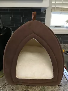 Pet Tent-Soft Bed for Small Dog/Cat By Bedsure Comfy Pet Brown/White - Picture 1 of 13