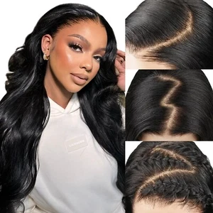 9x6 Wear And Go Glueless Wigs Body Wave Human Hair Lace Frontal Wig 180% Density - Picture 1 of 9