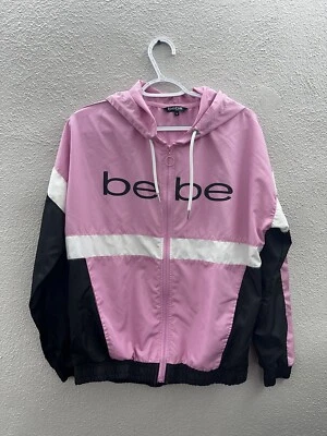 Chaqueta cortavientos Bebe para mujer talla mediana rosa bloques de colores cremallera con capucha Foto 1 de 4