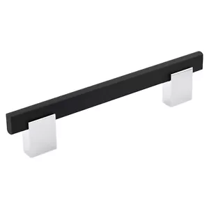 "Euro Bridge Style 5-1/32"" Zentren Chrom schwarz Schrank Zuggriff 6-5/16" - Bild 1 von 4